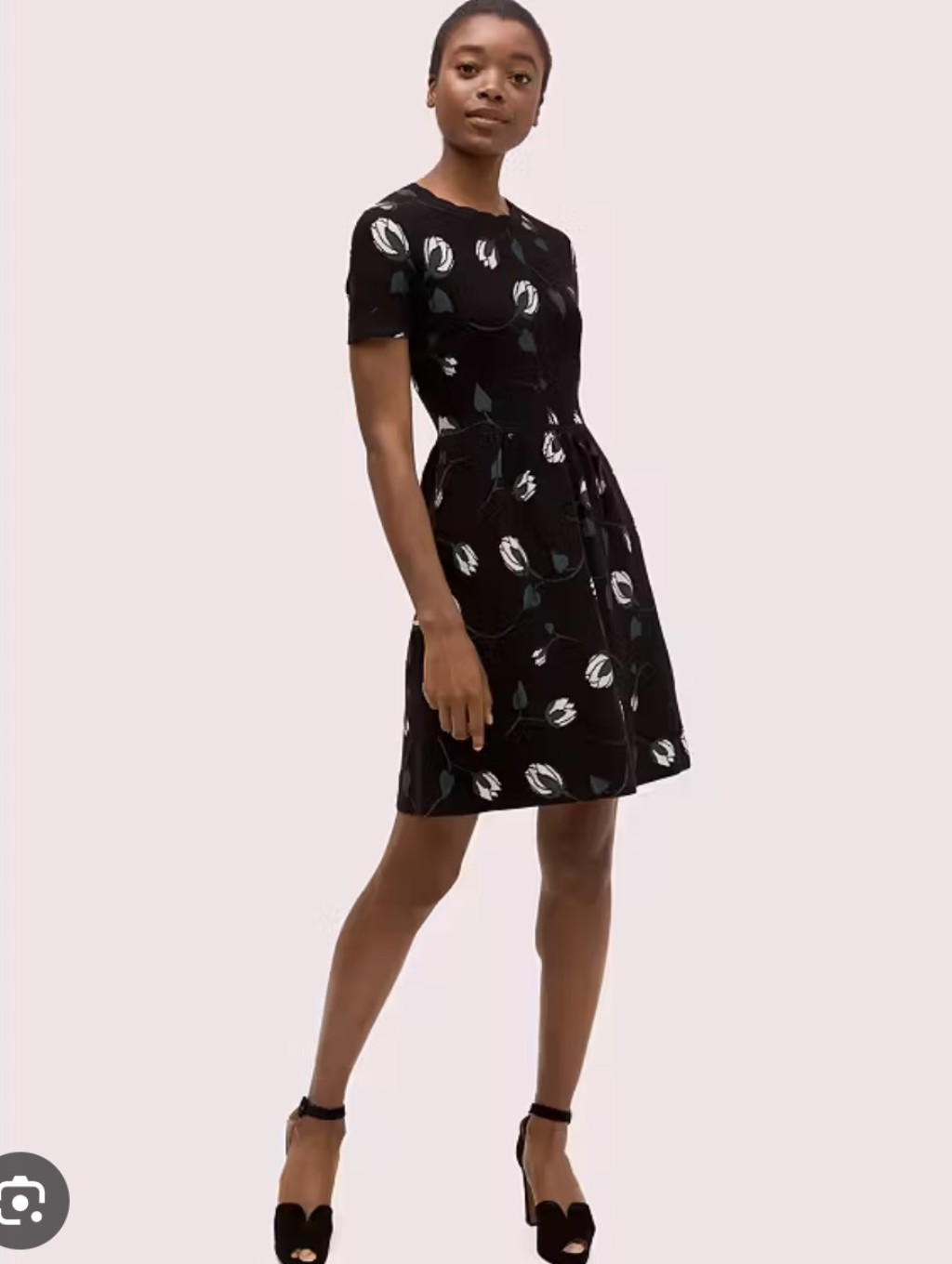 Kate Spade Deco Bloom Sweater Dress With Scalloped Neck Fit And Flare Size S